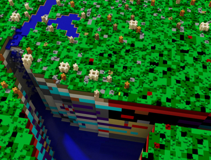 Voxel representation of the cliff